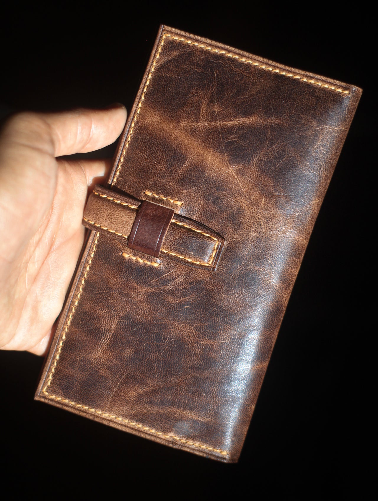 Vinyl Leather Travel long wallet.