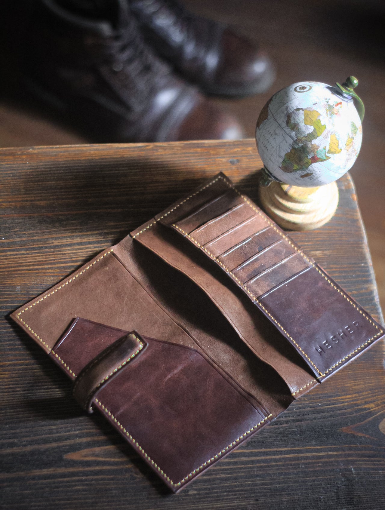 Vinyl Leather Travel long wallet.