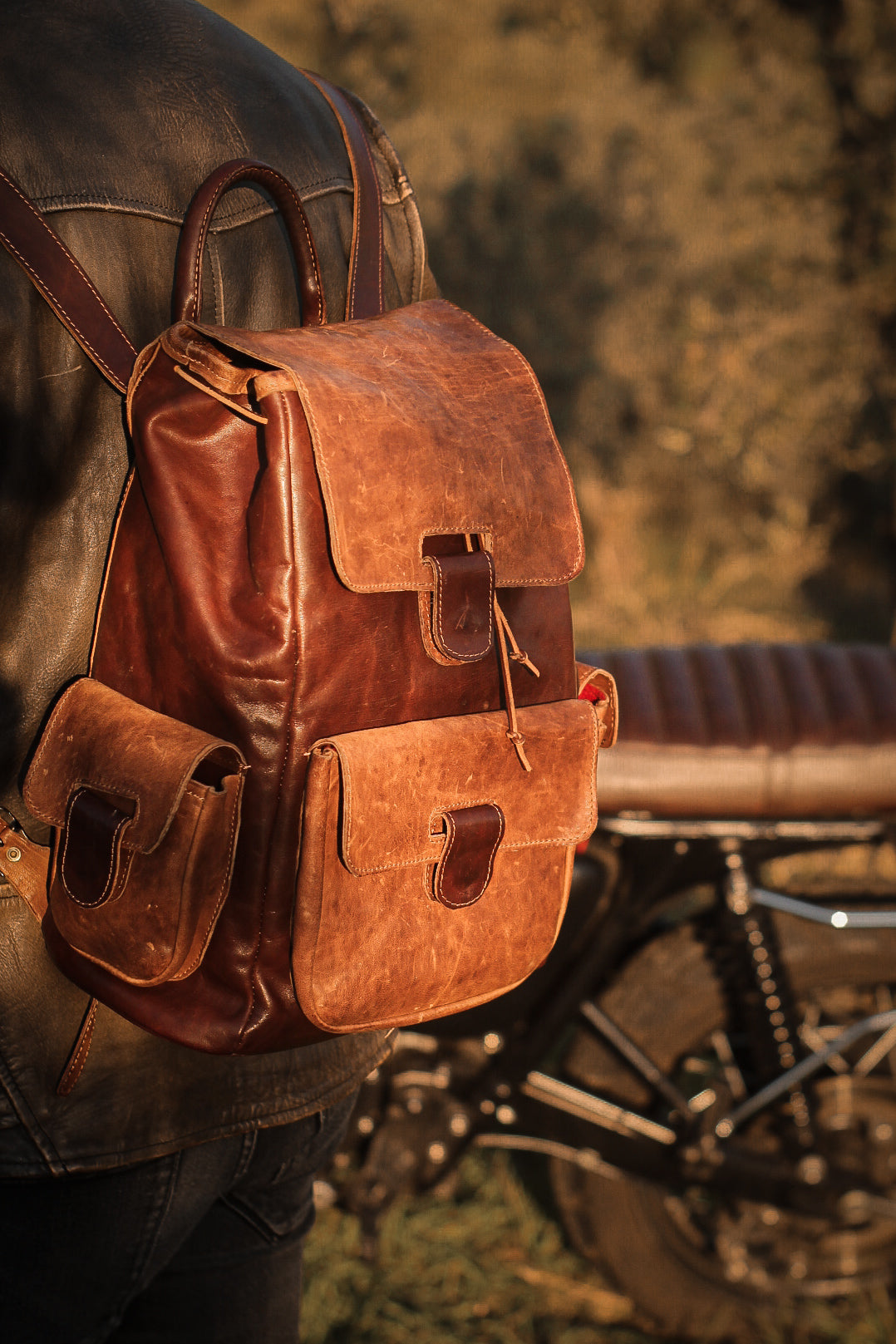 Vinyl Leather Backpack.