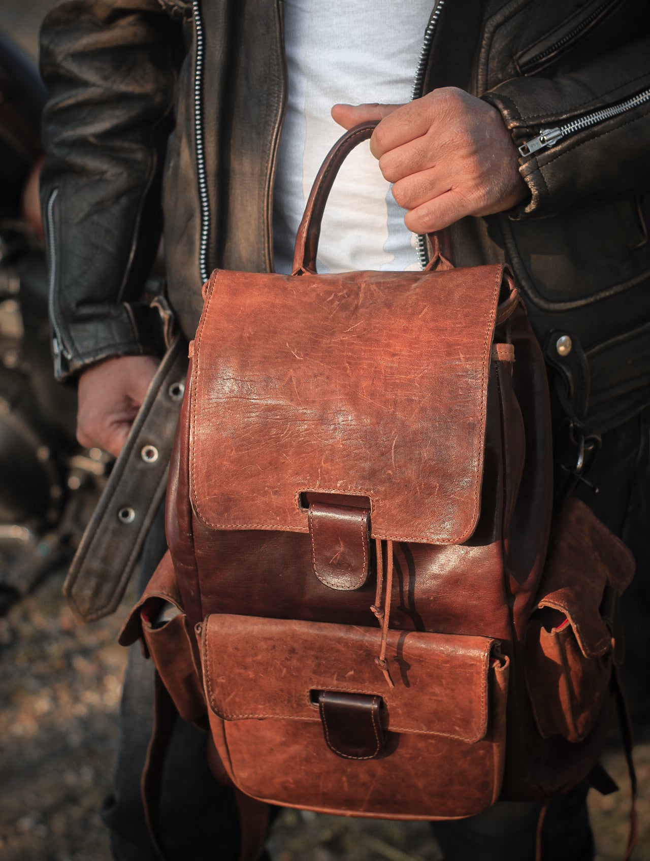 Vinyl Leather Backpack.