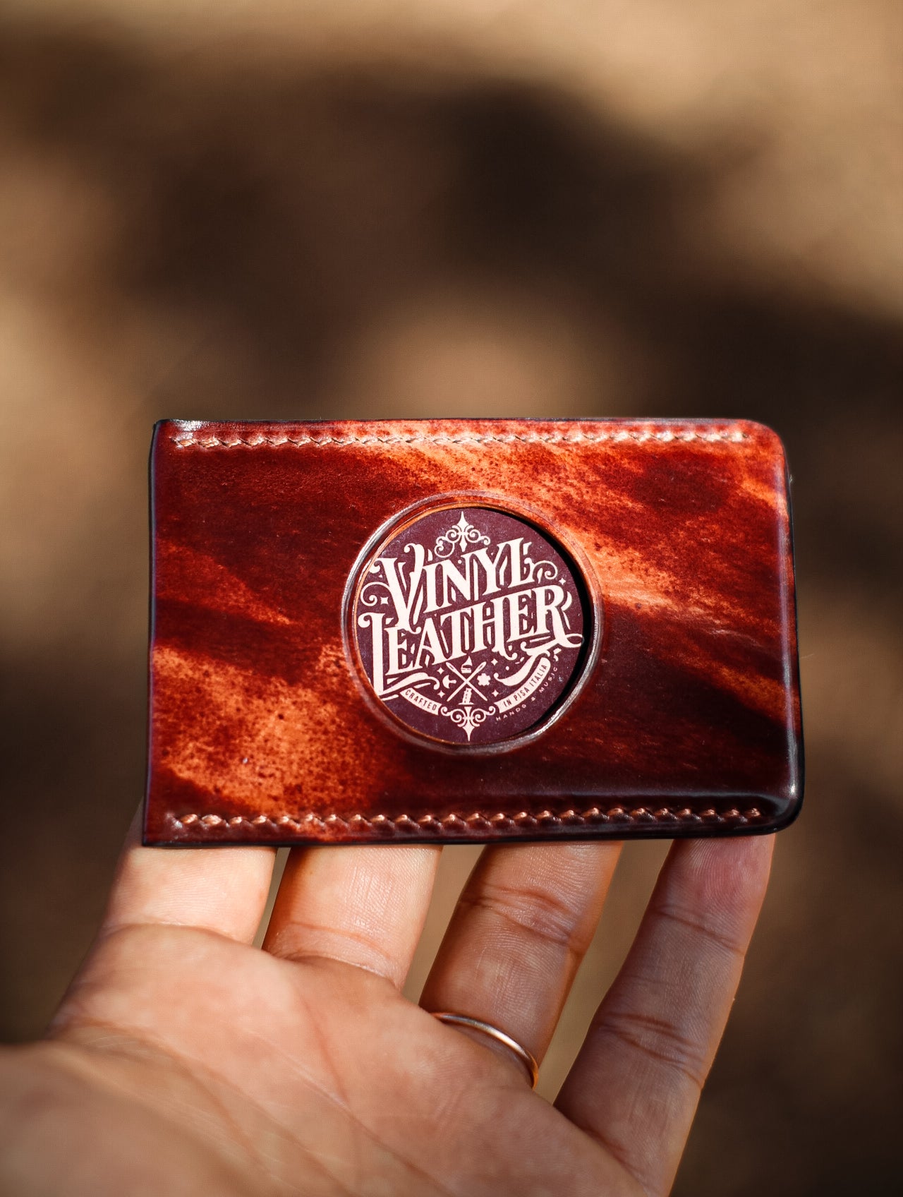 Business card holder in Shell Cordovan